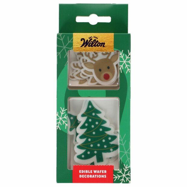 Wilton Eetbare Wafer Decoraties Rendieren &amp; Kerstbomen &ndash; Set/9