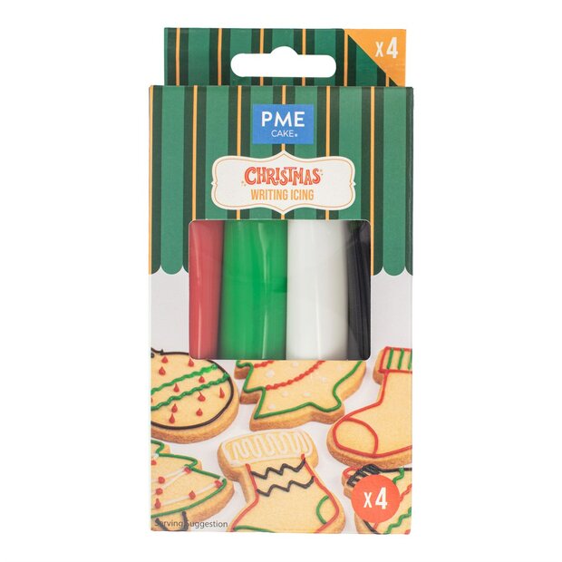 PME Christmas Writing Icing 4 kleuren