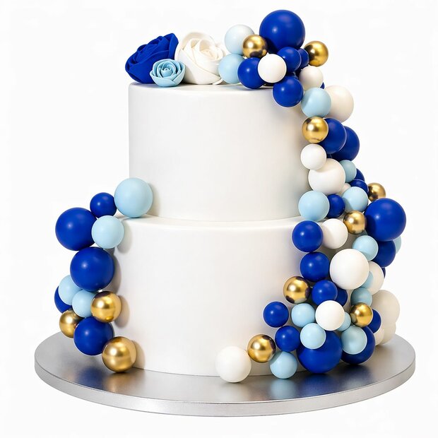 Simply Making Decoratieballen Blauw Ombre &amp; Goud 32 stuks