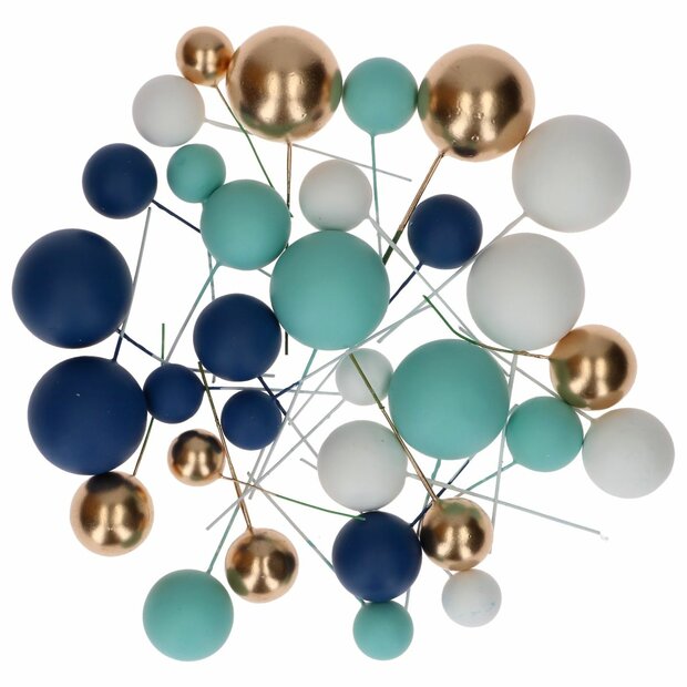 Simply Making Decoratieballen Blauw Ombre &amp; Goud 32 stuks