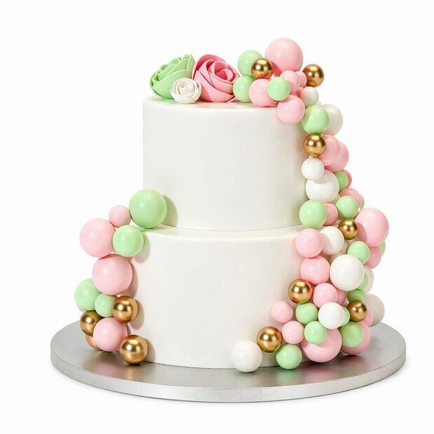 Simply Making Decoratieballen Pastelroze Groen &amp; Goud 32 stuks