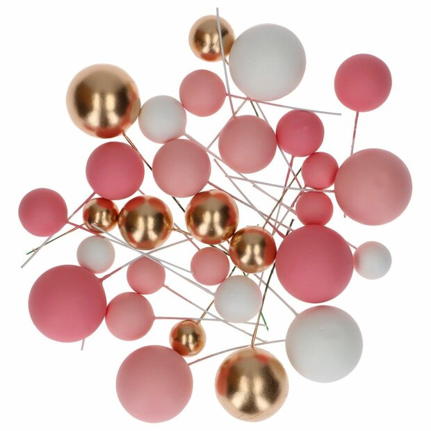 Simply Making Decoratieballen Roze Ombre &amp; Goud 32 stuks