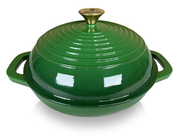 Allesken Verdeluxe Gietijzeren Broodbraadpan Groen 2,3 L