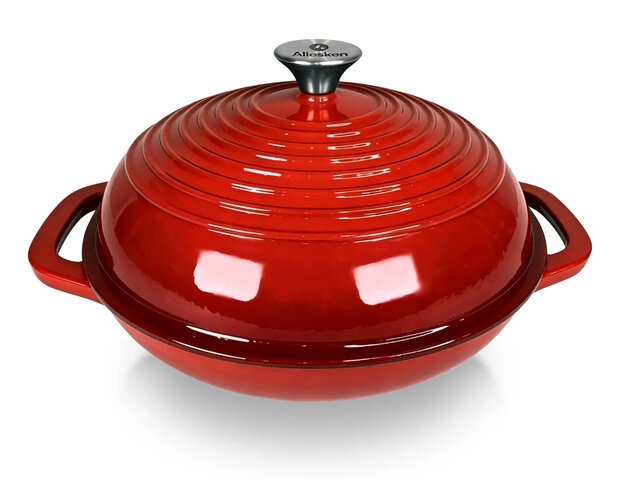 Allesken Verdeluxe Gietijzeren Broodbraadpan Rood 2,3 L