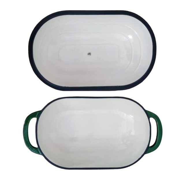 Allesken Rodeluxe Gietijzeren Broodbraadpan Ovaal Groen 2,6 L