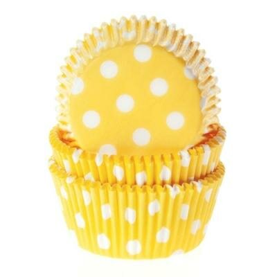 House of Marie Baking Cups Polkadot Yellow pk/50