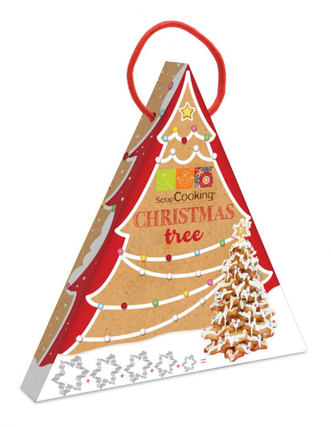 Scrapcooking Coffret Emporte‑pi&egrave;ces Sapin de No&euml;l &Eacute;toiles &ndash; 5 tailles