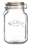 Kilner Vierkante Glazen Pot met Beugelsluiting &ndash; 1,5L