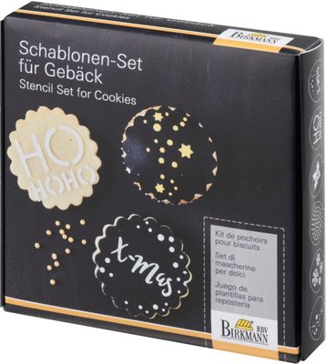 Birkmann Christmas Glamour Cookie Stencil Set 7 Pieces