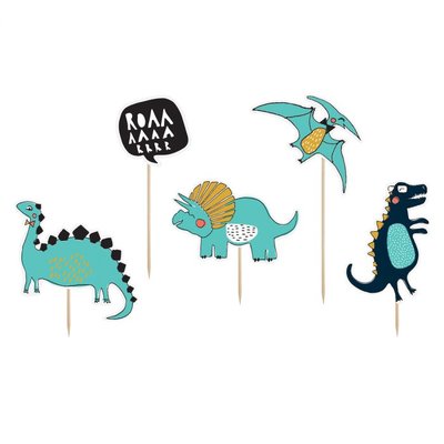 PartyDeco Cake Topper Dinosaurier Set 5-teilig