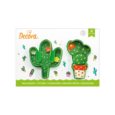 Decora Plastic Cookie Cutters Cactussen set/2