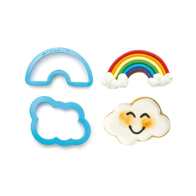 Decora Plastic Cookie Cutters Rainbow And Cloud Set/2
