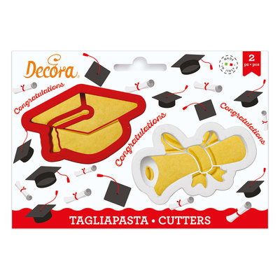 Decora Graduation Plastic Cookie Cutter Set/2