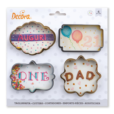 Decora Mini Frame Cookie Cutter Set 4st