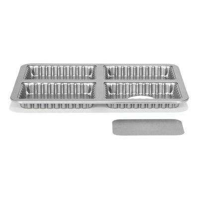 Patisse Silver-Top Mini Quiche Pan Loose Bottom 4 Cavity 13x8cm