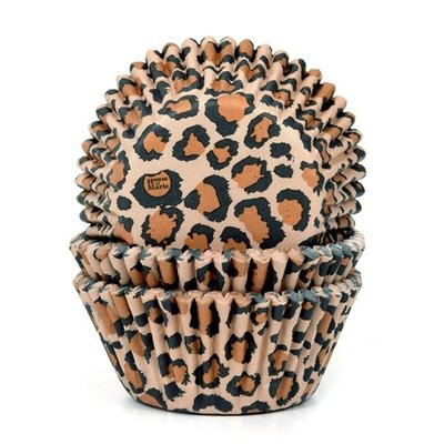 House of Marie Caissettes à Cupcakes Leopard Brown pcs/50