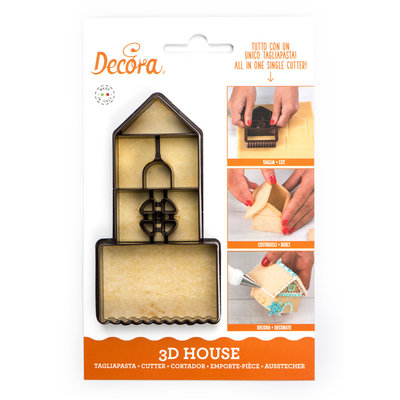 Decora 3D House Plastic Cookie Cutter