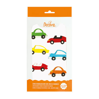 Decora Sugar Decorations Cars 6st