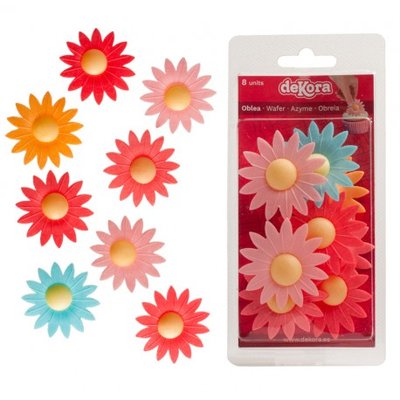 Dekora Wafer Colour Daisy Blister pk/8