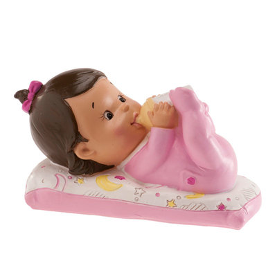 Dekora Cake Topper Baby Girl With Bottle 10x6cm