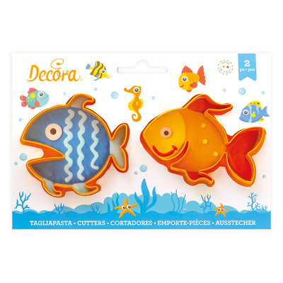 Decora Plastic Cookie Cutters Fishes Set 2