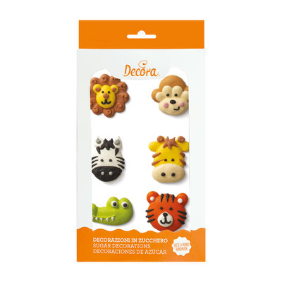 Decora Sugar Decorations Jungle Animals 6st