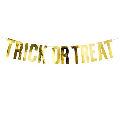 PartyDeco Banner - Trick or Treat, Goud