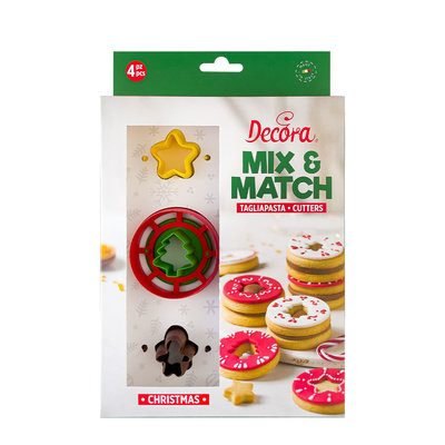 Decora Filled Cookies Christmas Cutters Set/4