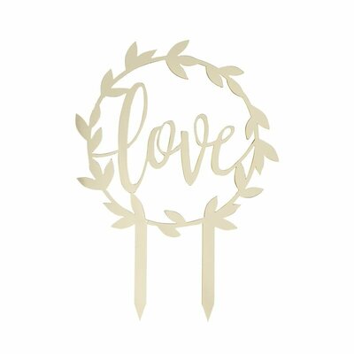 Ginger Ray Gold Acrylic Love Cake Topper