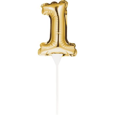 AH Mini Balloon Cake Topper Gold Number 1