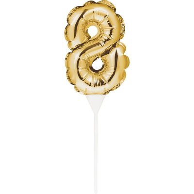 AH Mini Balloon Cake Topper Gold Number 8