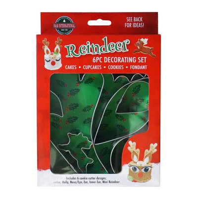 AH Reindeer Tin-Plated Cake Decorating Cutter Kit/6