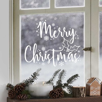 GingerRay Merry Christmas Window Stickers White