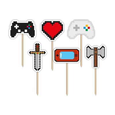 AH Gaming Party Cupcake Toppers 12st