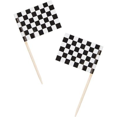 AH Racing Stripes Chequered Flag Picks pk/50