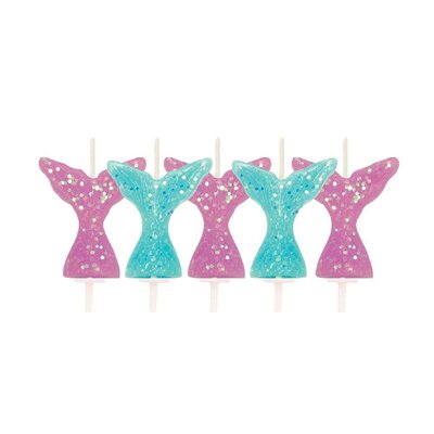 AH Glitter Mermaid Tail Pick Candles pk/5