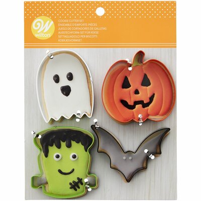 Wilton Cookie Cutter Bat/Pumpkin/Ghost/Frankenstein Set/4