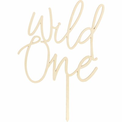 PartyDeco Wooden Cake Topper Wild One 22 cm