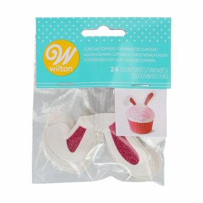 Wilton Glitter Konijnen Oortjes Toppers pk/24