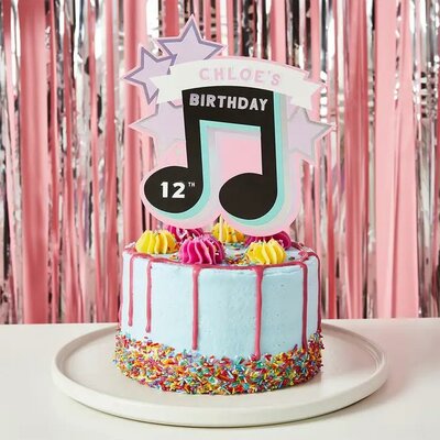 Hootyballoo Personalised Musical Note Cake Topper (with 3 sticker sheets)