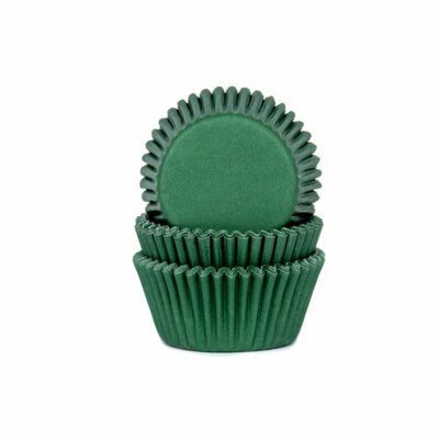 House of Marie Mini Baking Cups Donker Groen pk/60