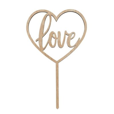 Hootyballoo Wooden Cake Topper Love