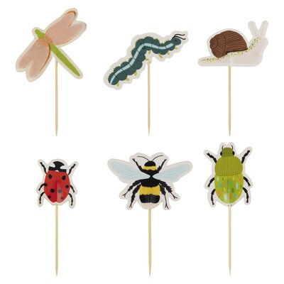 Ginger Ray Bug Party Cupcake Toppers pk/12