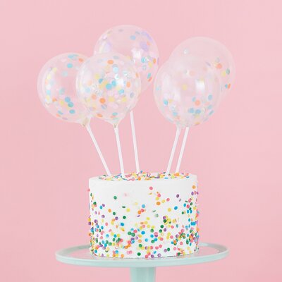 Ginger Ray Cake Topper Mini Confetti Balloons Kit