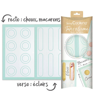 Scrapcooking 3 in 1 Siliconen Bakmat - Macarons, Soezen en Eclairs