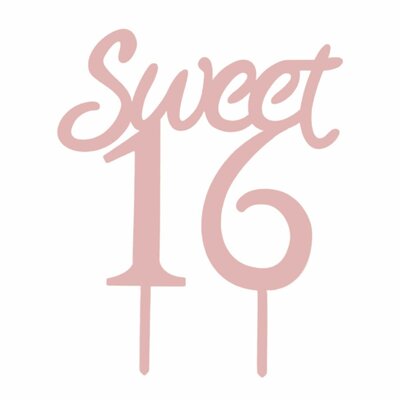 Tasty Me Cake topper sweet 16 - roze