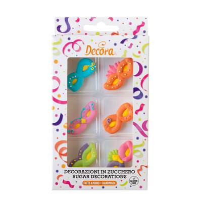 Decora Sugar Masks Decorations Pk/6