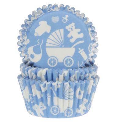 House of Marie Baking Cups Baby Blauw pk/50