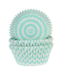 House of Marie Baking Cups Chevron Mint Pkg/50