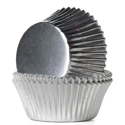 House of Marie Baking Cups Foil Silver pk/24